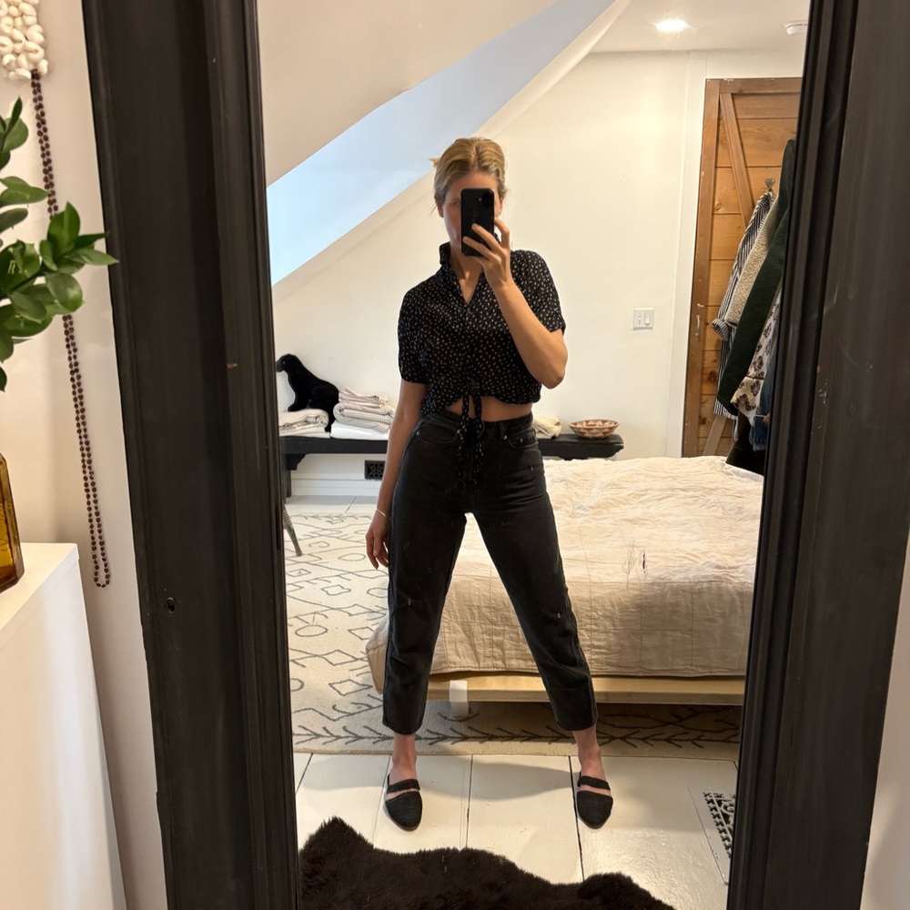& Denim mom jeans- heigh waist black